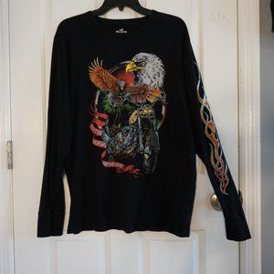 🏍🦅LAST ATTEMPT BEFORE GOODWILL-Hollister long-sleeved decaled shirt🏍